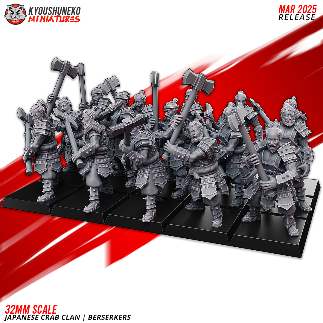 Japanese Crab Clan Berserker Miniatures - by Kyoushuneko Miniatures