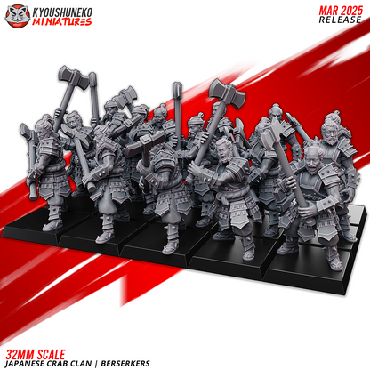 Japanese Crab Clan Berserker Miniatures - by Kyoushuneko Miniatures