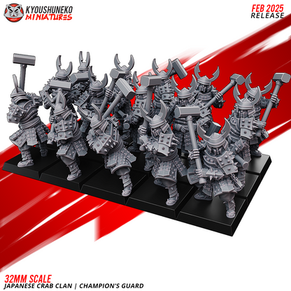 Japanese Crab Clan Champion's Guard Miniatures- by Kyoushuneko Miniatures