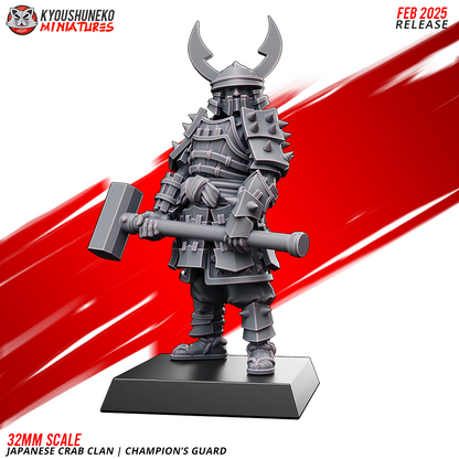 Japanese Crab Clan Champion's Guard Miniatures- by Kyoushuneko Miniatures