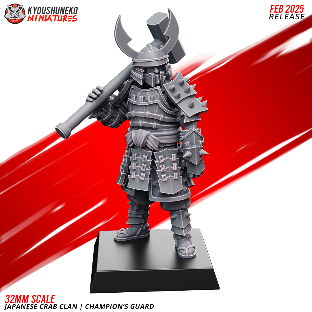 Japanese Crab Clan Champion's Guard Miniatures- by Kyoushuneko Miniatures