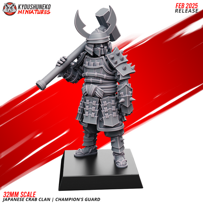Japanese Crab Clan Champion's Guard Miniatures- by Kyoushuneko Miniatures