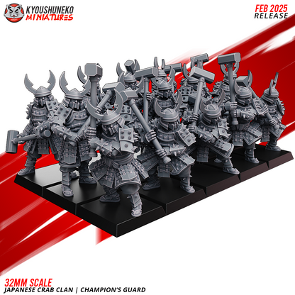 Japanese Crab Clan Champion's Guard Miniatures- by Kyoushuneko Miniatures