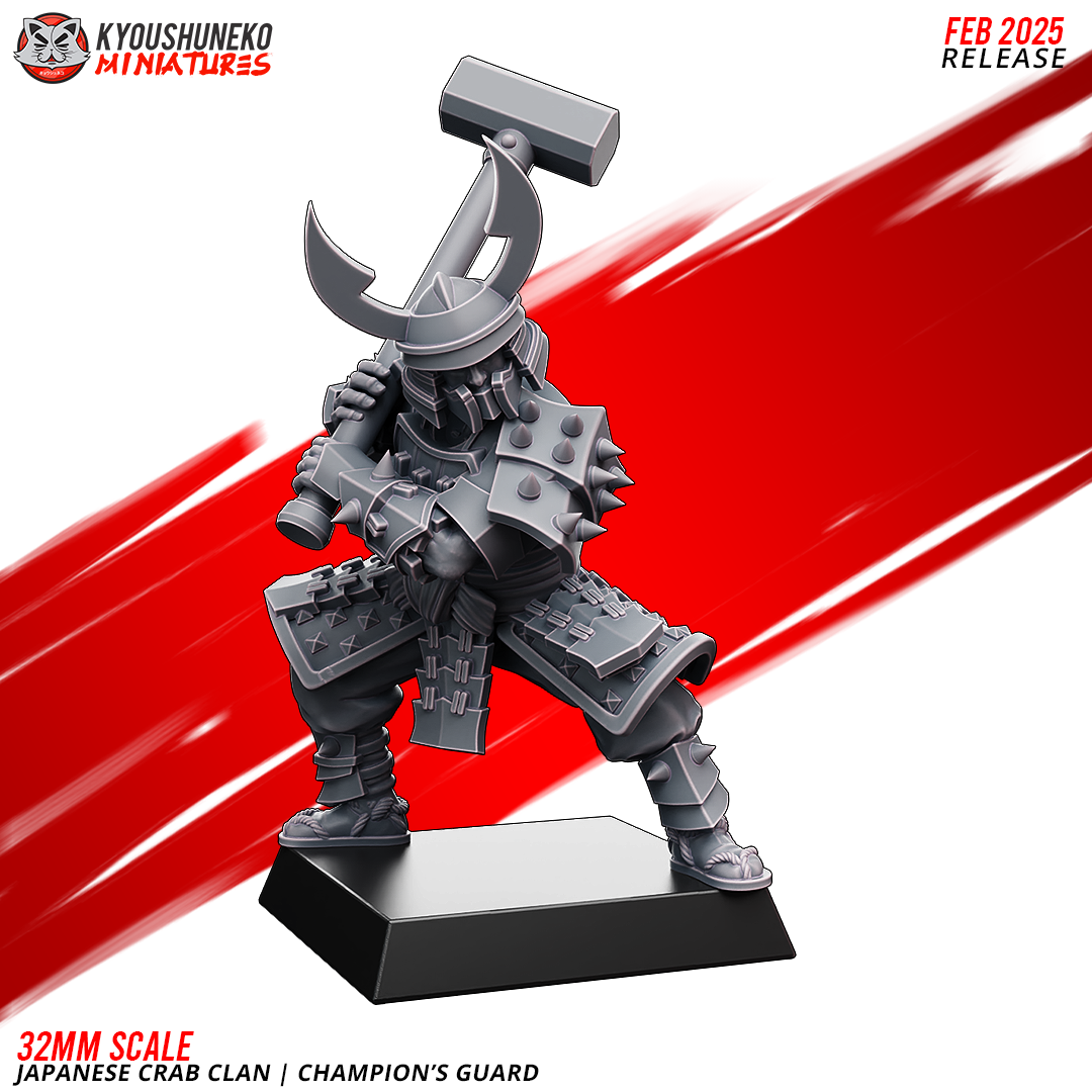 Japanese Crab Clan Champion's Guard Miniatures- by Kyoushuneko Miniatures
