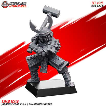 Japanese Crab Clan Champion's Guard Miniatures- by Kyoushuneko Miniatures