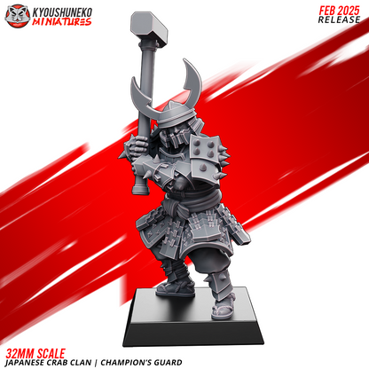 Japanese Crab Clan Champion's Guard Miniatures- by Kyoushuneko Miniatures