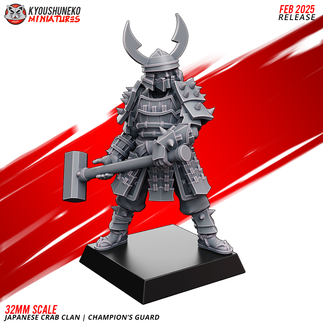 Japanese Crab Clan Champion's Guard Miniatures- by Kyoushuneko Miniatures