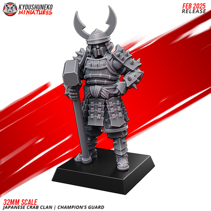 Japanese Crab Clan Champion's Guard Miniatures- by Kyoushuneko Miniatures