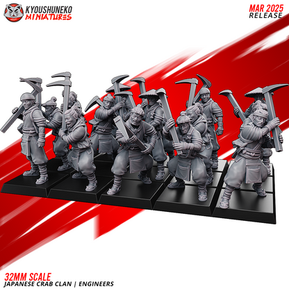 Japanese Crab Clan Engineer Miniatures - by Kyoushuneko Miniatures
