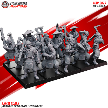 Japanese Crab Clan Engineer Miniatures - by Kyoushuneko Miniatures