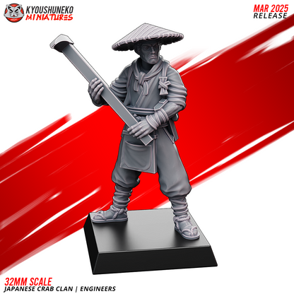 Japanese Crab Clan Engineer Miniatures - by Kyoushuneko Miniatures