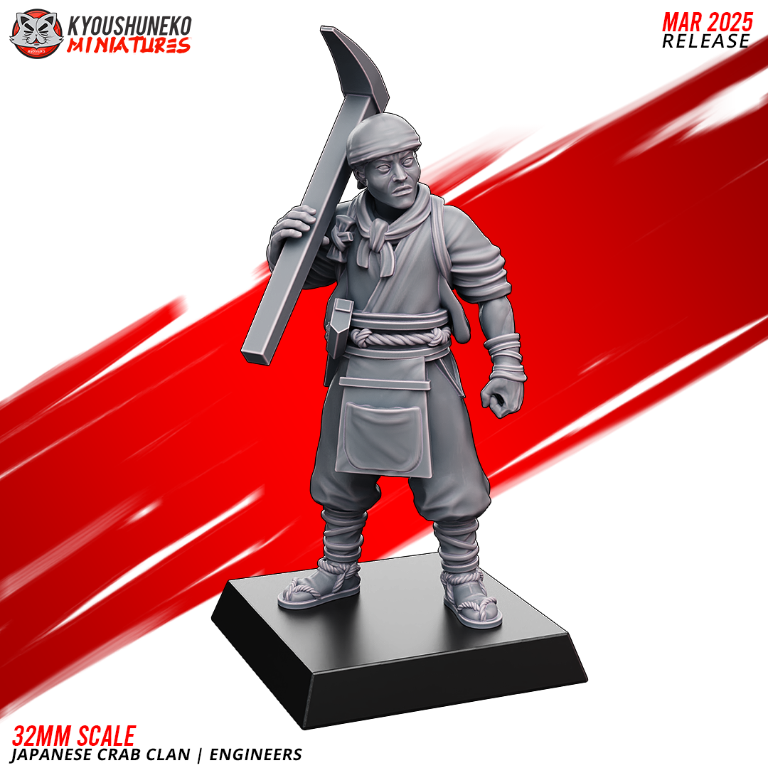 Japanese Crab Clan Engineer Miniatures - by Kyoushuneko Miniatures