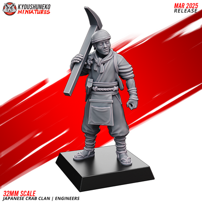 Japanese Crab Clan Engineer Miniatures - by Kyoushuneko Miniatures