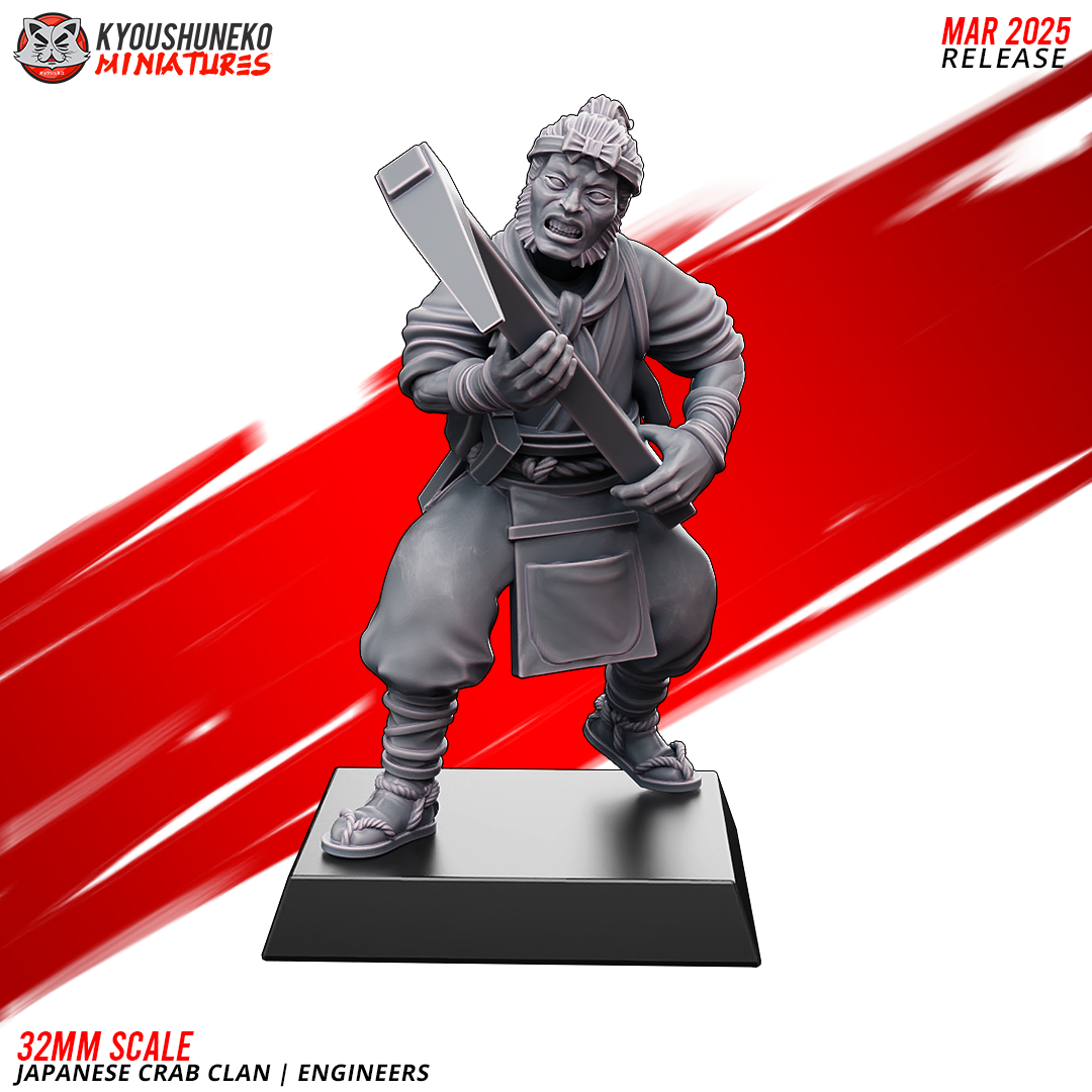 Japanese Crab Clan Engineer Miniatures - by Kyoushuneko Miniatures