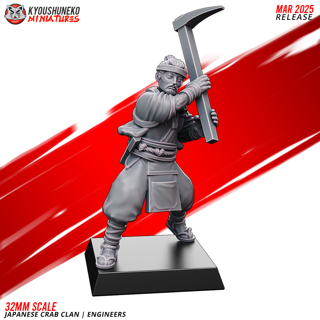 Japanese Crab Clan Engineer Miniatures - by Kyoushuneko Miniatures