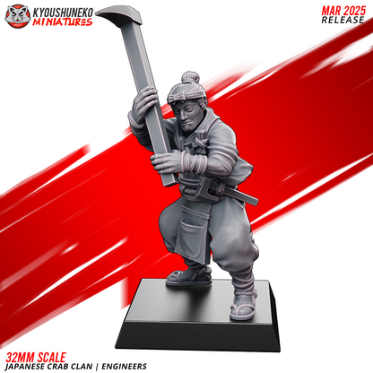 Japanese Crab Clan Engineer Miniatures - by Kyoushuneko Miniatures