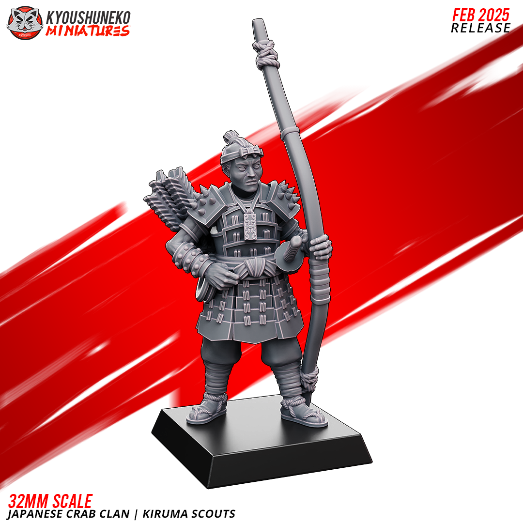 Japanese Crab Clan Kiruma Scout Miniatures - by Kyoushuneko Miniatures