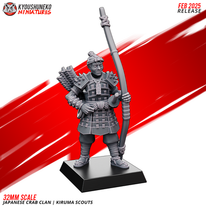 Japanese Crab Clan Kiruma Scout Miniatures - by Kyoushuneko Miniatures