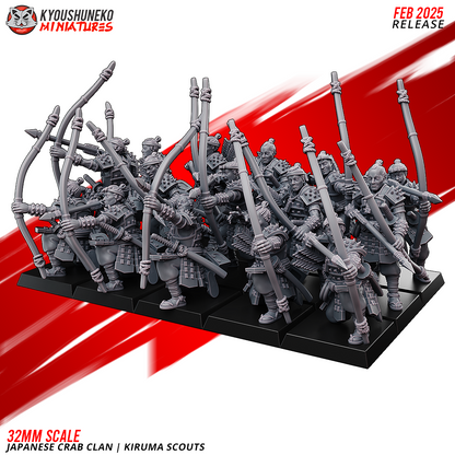 Japanese Crab Clan Kiruma Scout Miniatures - by Kyoushuneko Miniatures