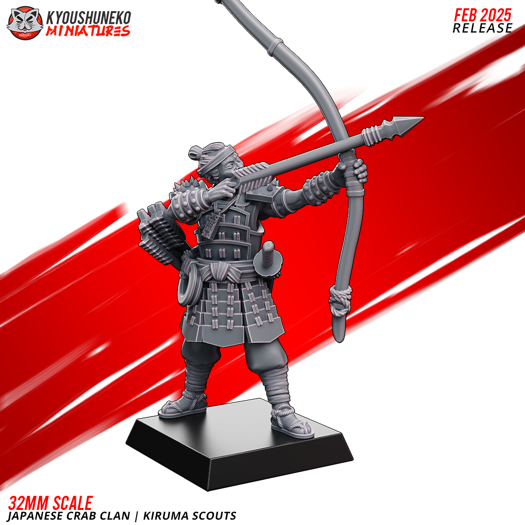 Japanese Crab Clan Kiruma Scout Miniatures - by Kyoushuneko Miniatures