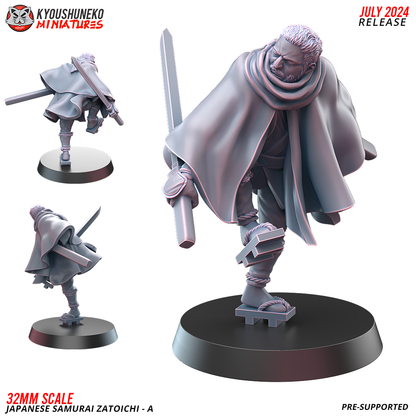 Japanese Samurai Zatoichi Miniature - by Kyoushuneko Miniatures