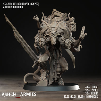 Hellbound Apostasy Scripture Guardian Miniature - Ashen Armies by Bite the Bullet