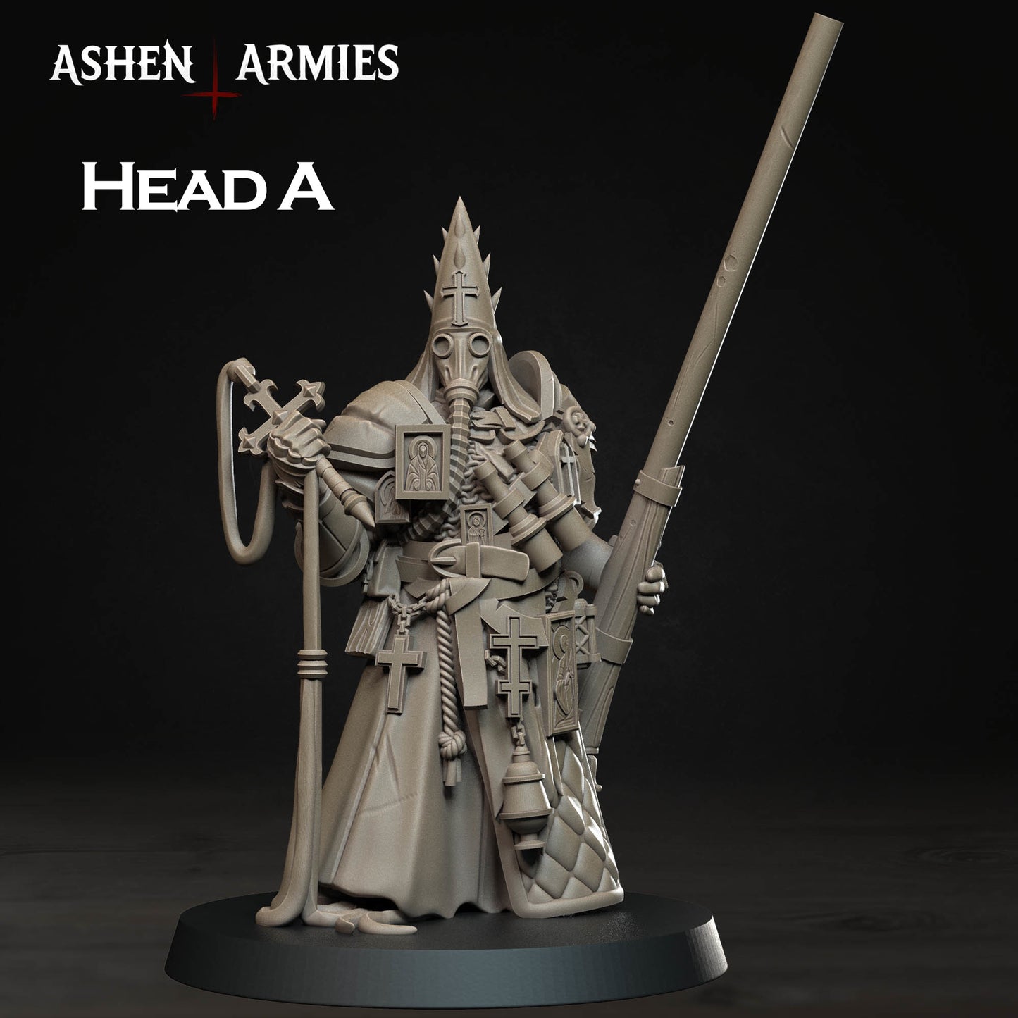 Bleeding Procession Castigator Punt Gun Miniature - Ashen Armies by Bite the Bullet