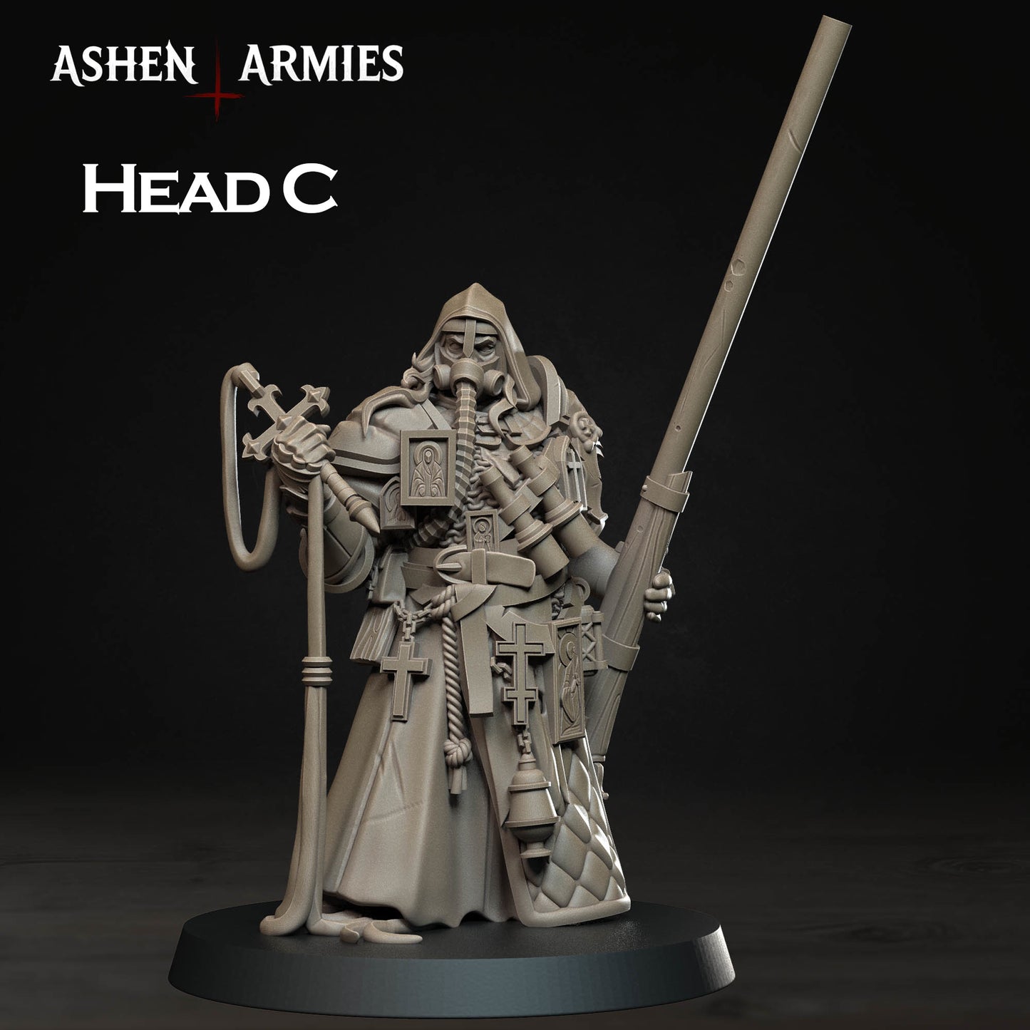 Bleeding Procession Castigator Punt Gun Miniature - Ashen Armies by Bite the Bullet