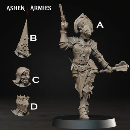 Bleeding Procession Stigmatic Nun Miniatures - Ashen Armies by Bite the Bullet