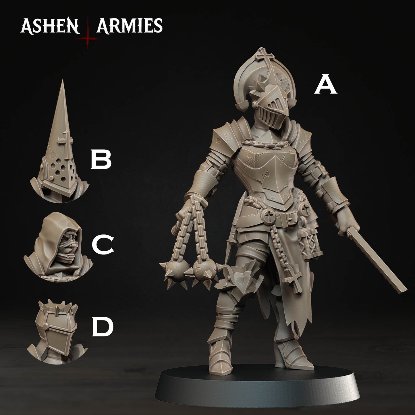 Bleeding Procession Stigmatic Nun Miniatures - Ashen Armies by Bite the Bullet