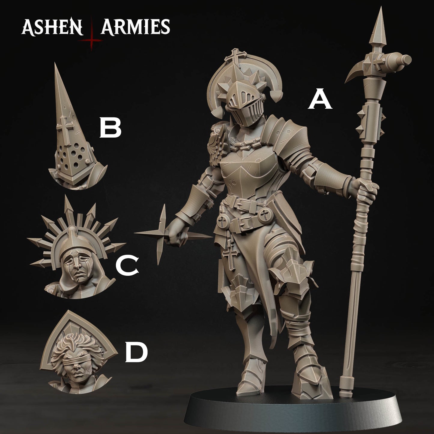 Bleeding Procession Stigmatic Nun Miniatures - Ashen Armies by Bite the Bullet
