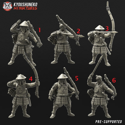 Japanese Ashigaru Bowmen Miniatures - by Kyoushuneko Miniatures