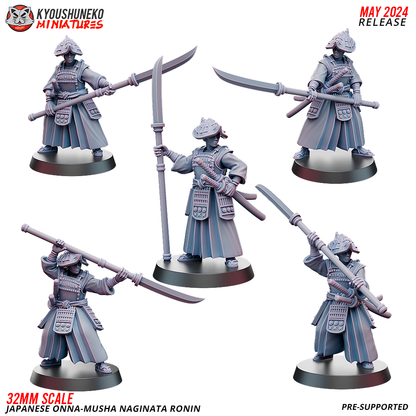 Japanese Onna Musha Naginata Ronin Miniatures - by Kyoushuneko Miniatures