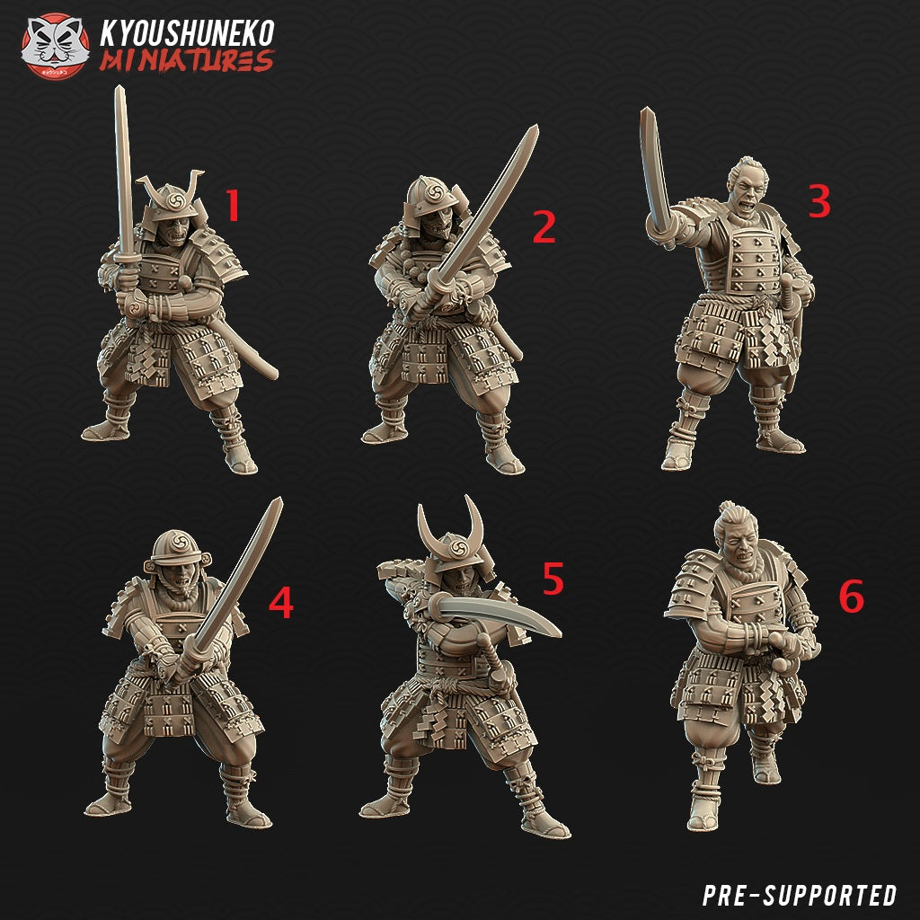 Japanese Samurai Swordsmen Miniatures - by Kyoushuneko Miniatures
