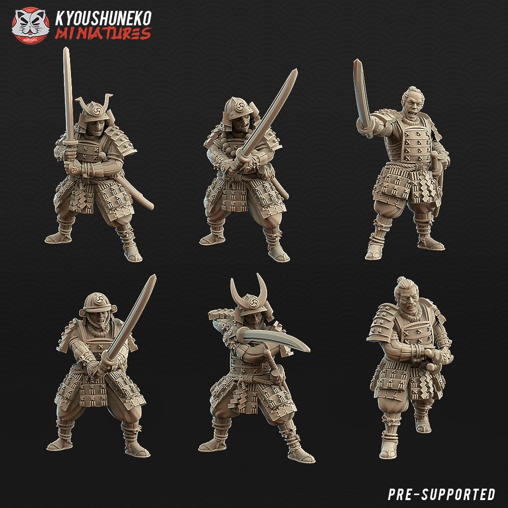 Japanese Samurai Swordsmen Miniatures - by Kyoushuneko Miniatures