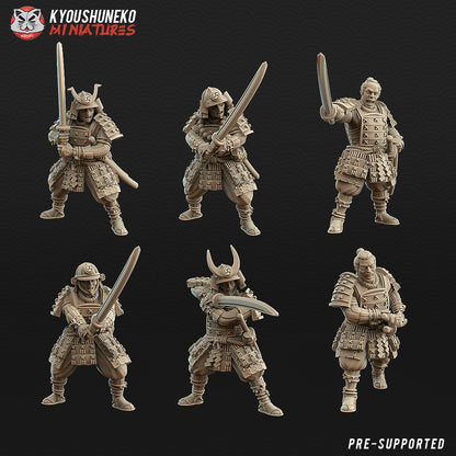 Japanese Samurai Swordsmen Miniatures - by Kyoushuneko Miniatures