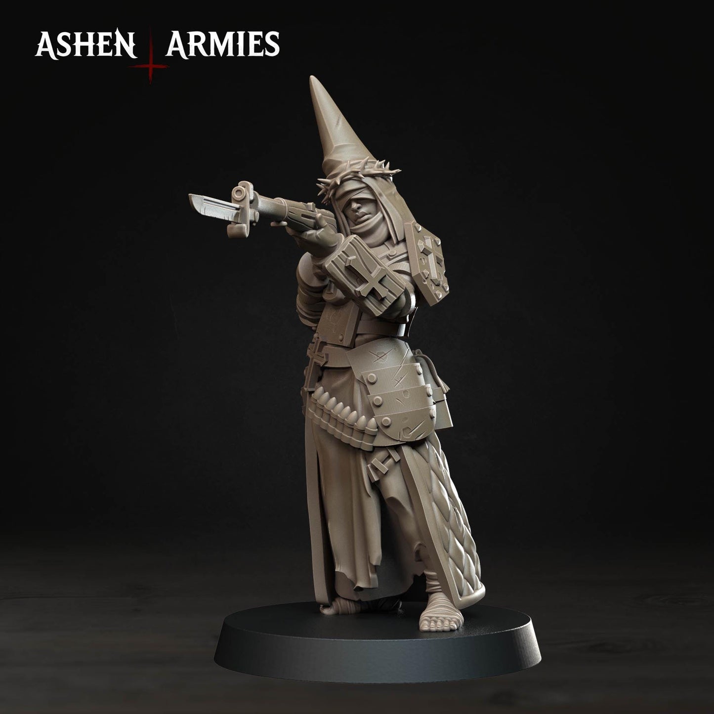 Bleeding Procession Rifleman Miniature - Ashen Armies by Bite the Bullet
