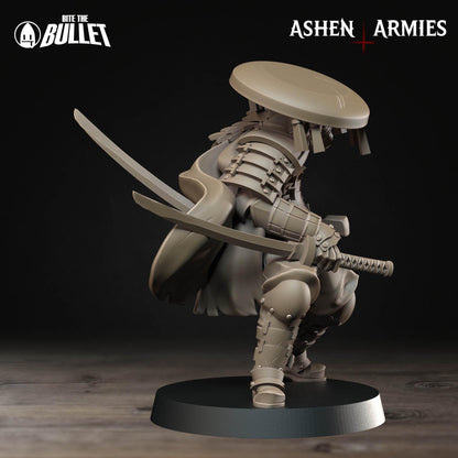Holy Shogunate Trench Cleric Miniature - Ashen Armies by Bite the Bullet