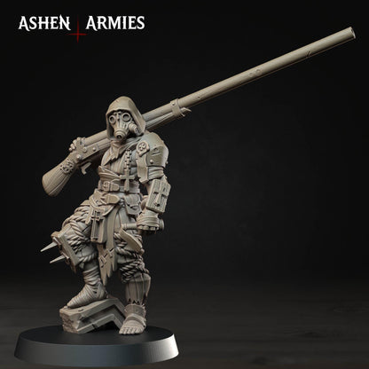 Bleeding Procession Punt Gunner Miniature - Ashen Armies by Bite the Bullet