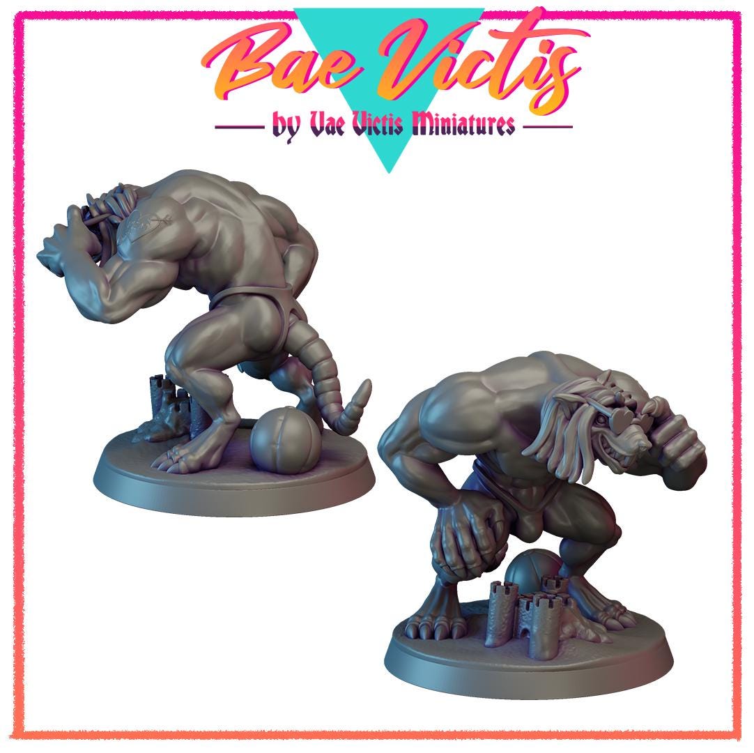 Rat Ogre Beach Hunk Bae Victis Figurine - by Vae Victis Miniatures