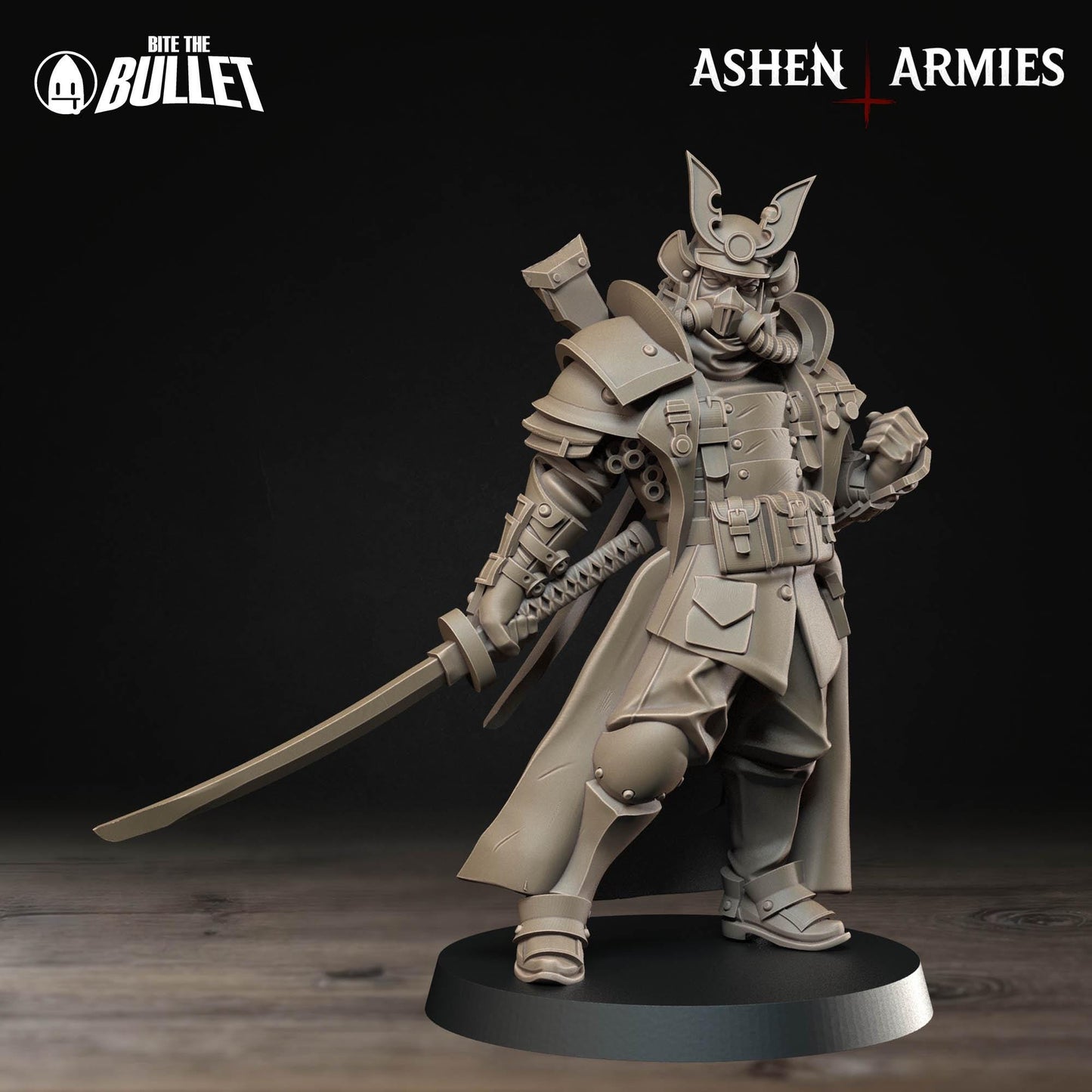 Holy Shogunate Lieutenant Miniature - Ashen Armies by Bite the Bullet