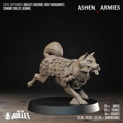 Holy Shogunate Combat Dogs Miniatures - Ashen Armies by Bite the Bullet
