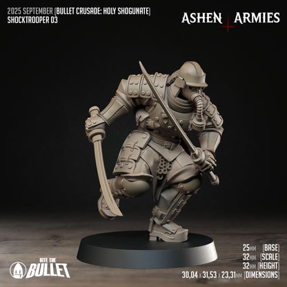 Holy Shogunate Shocktroopers Miniatures - Ashen Armies by Bite the Bullet