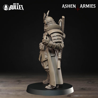 Holy Shogunate Lieutenant Miniature - Ashen Armies by Bite the Bullet