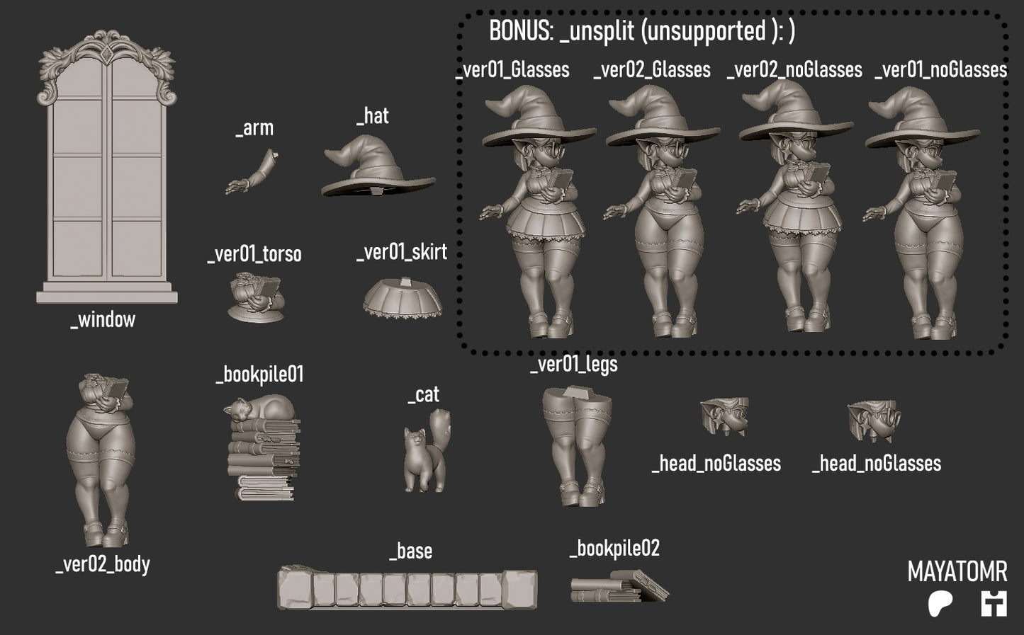 Bookworm Goblin Witch Miniature - by Mayatomr