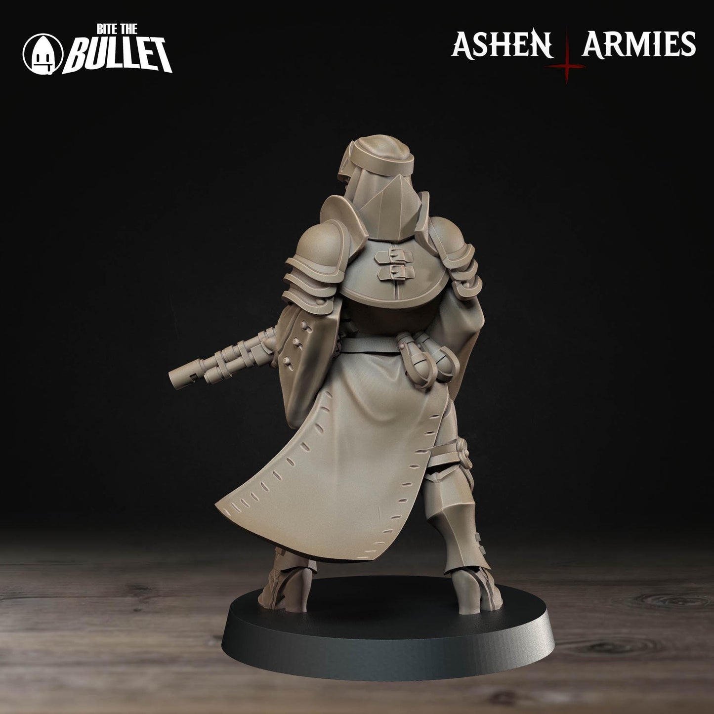Sanctified Legion Sniper Priest Rifle Miniature - Ashen Armies by Bite the Bullet