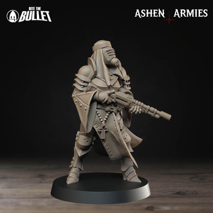 Sanctified Legion Sniper Priest Rifle Miniature - Ashen Armies by Bite the Bullet