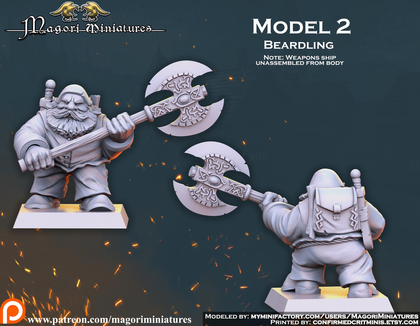Dwarven Treasure Hunter Miniatures - by Magori Miniatures