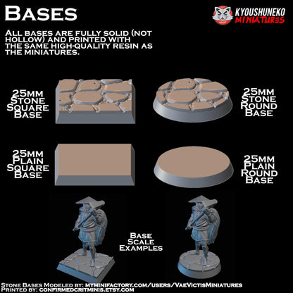 Japanese Sohei Monk Command Group Miniatures - by Kyoushuneko Miniatures