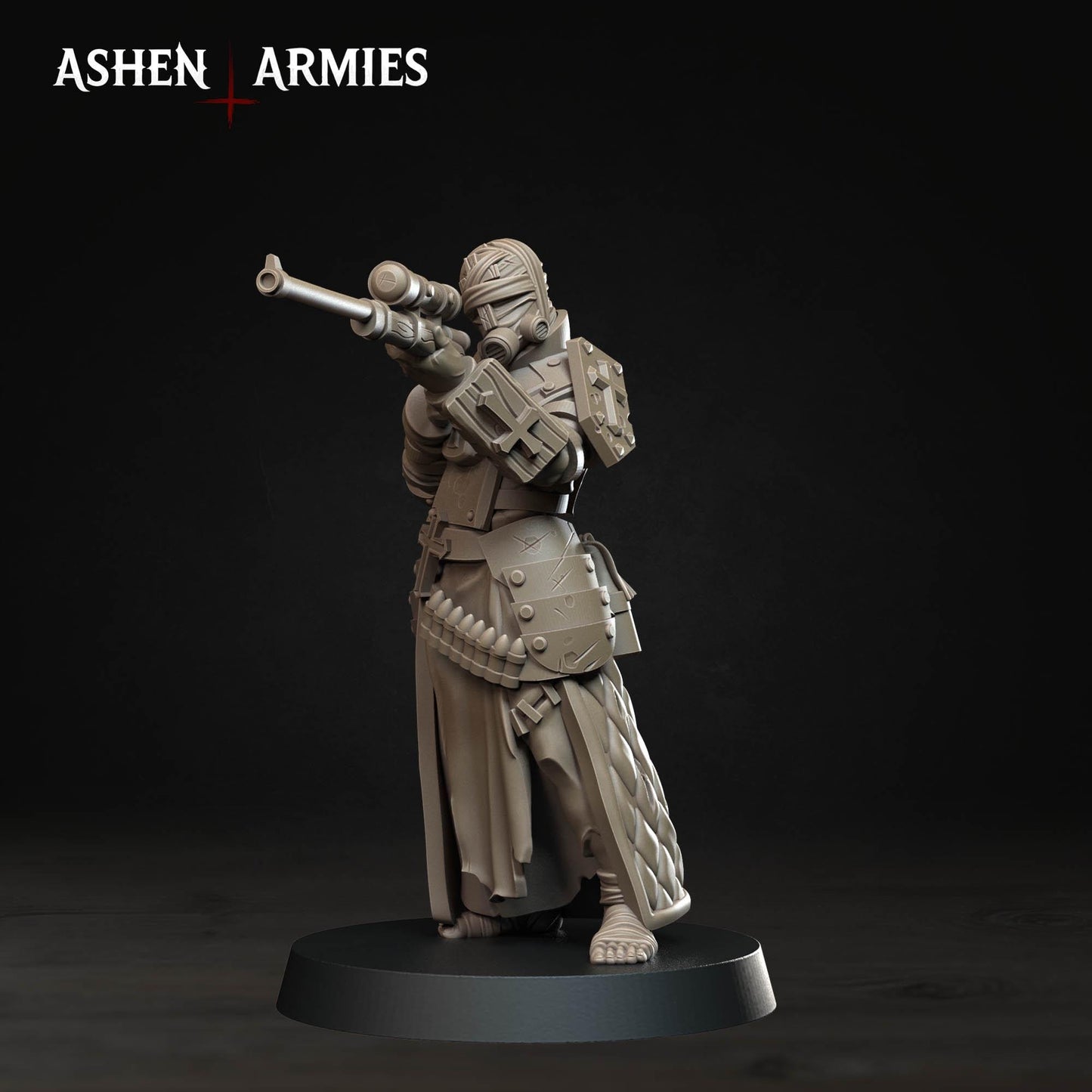Bleeding Procession Sniper Miniature - Ashen Armies by Bite the Bullet